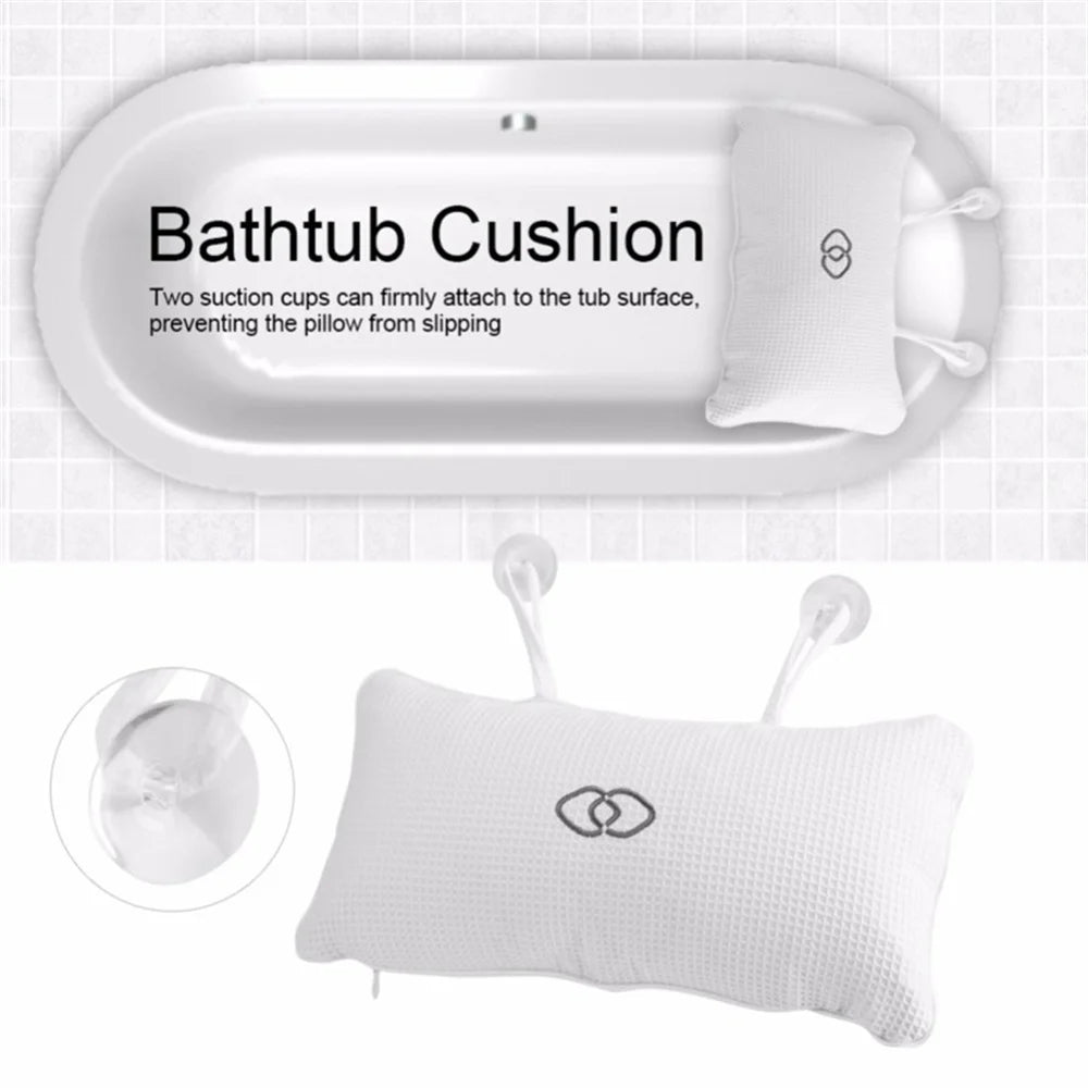 1~8PCS Comfort Neck Back Anti-slip Bathtub Spa Cushion Soft Headrest Massage Suction Cup Hot Tub Pillow