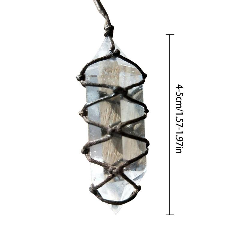 Crystal Stone Pendant Stone Pendants With Handwoven Rope