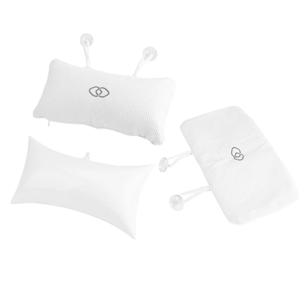 1~8PCS Comfort Neck Back Anti-slip Bathtub Spa Cushion Soft Headrest Massage Suction Cup Hot Tub Pillow