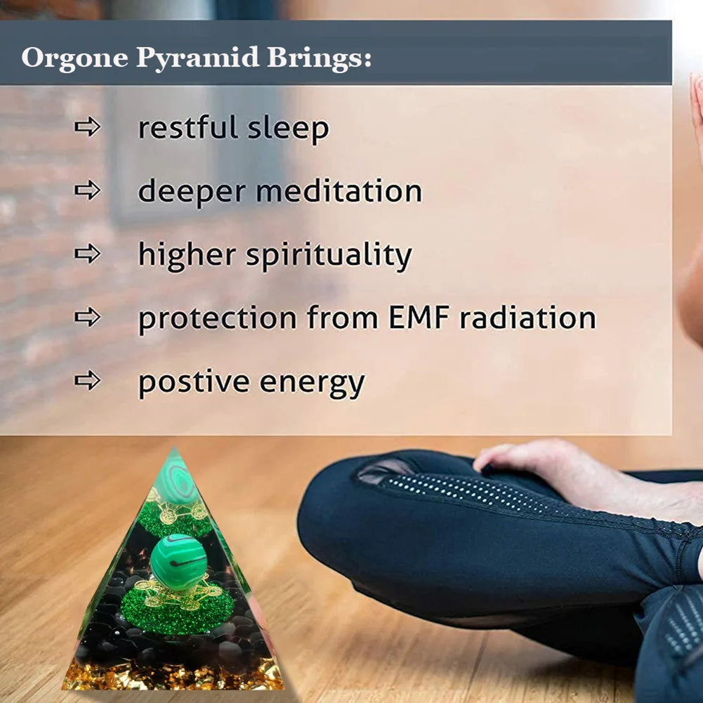 Natural Tiger Eye Healing Amethyst Crystal Sphere Orgone Pyramid Quartz Chakra Meditation Stone