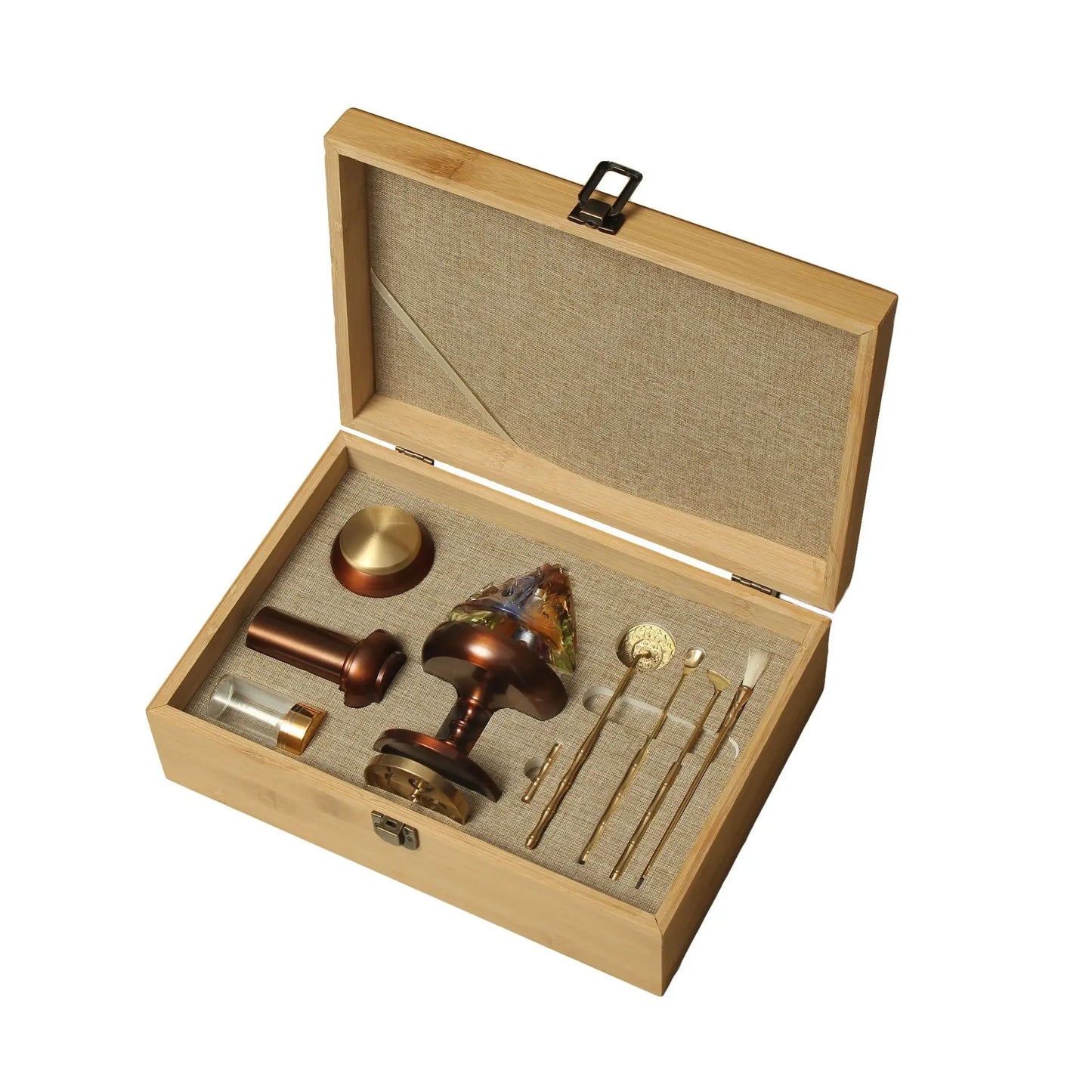Pure copper professional incense tools, glazed Boshan suit, sandalwood powder, ancient seal carving incense