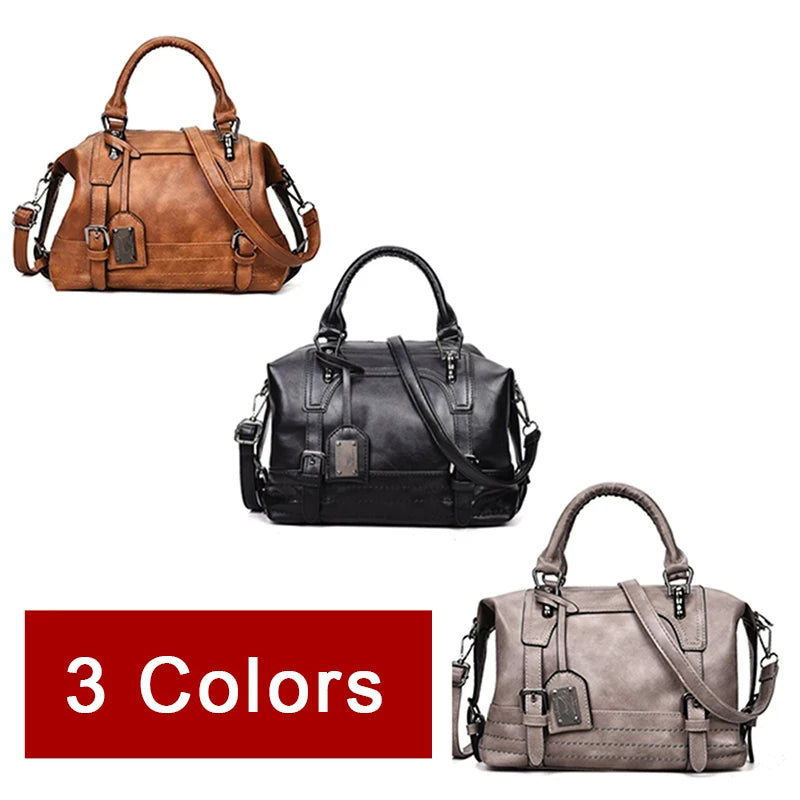 Women's Vintage Shoulder Bag Leather Travel Purse with Removable Strap 2023