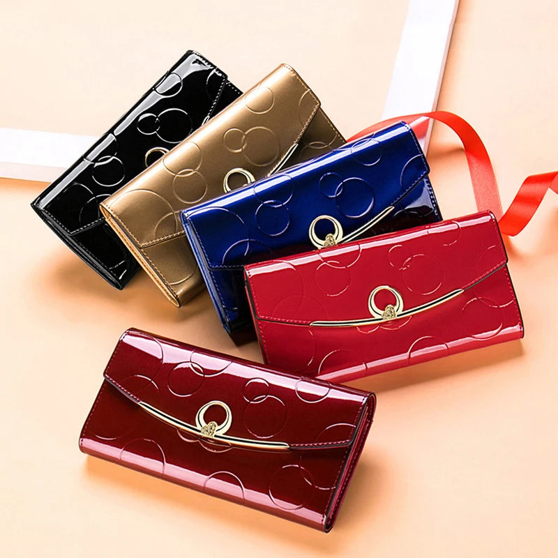 Womens Wallets Long Purse with Cell Phone Pocket Luxury Designer Leather Wallet RFID Protect