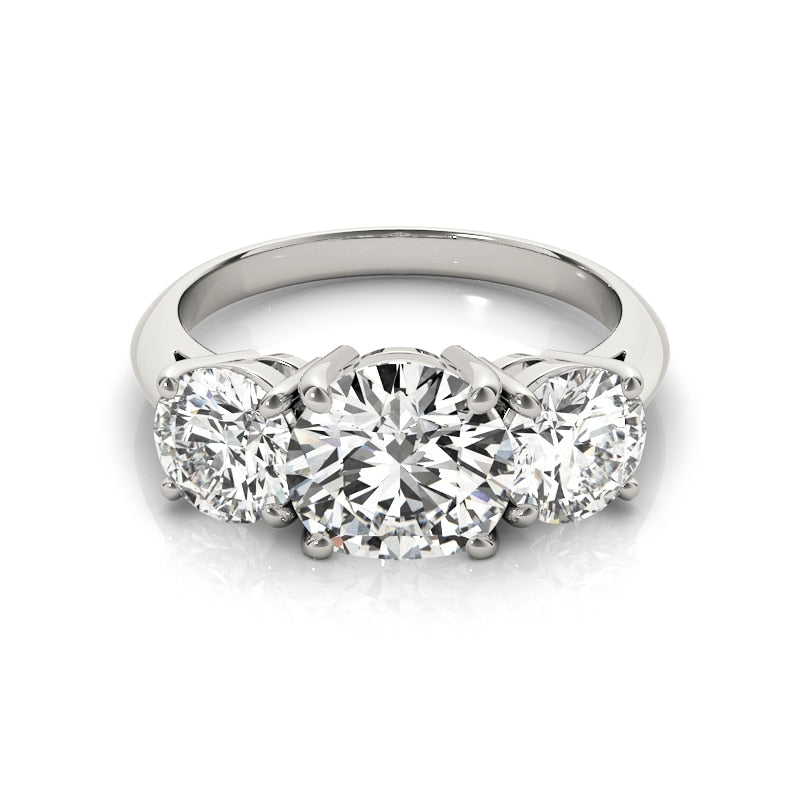Sterling Silver Ring Round Cut SONA Simulated Diamond Rings