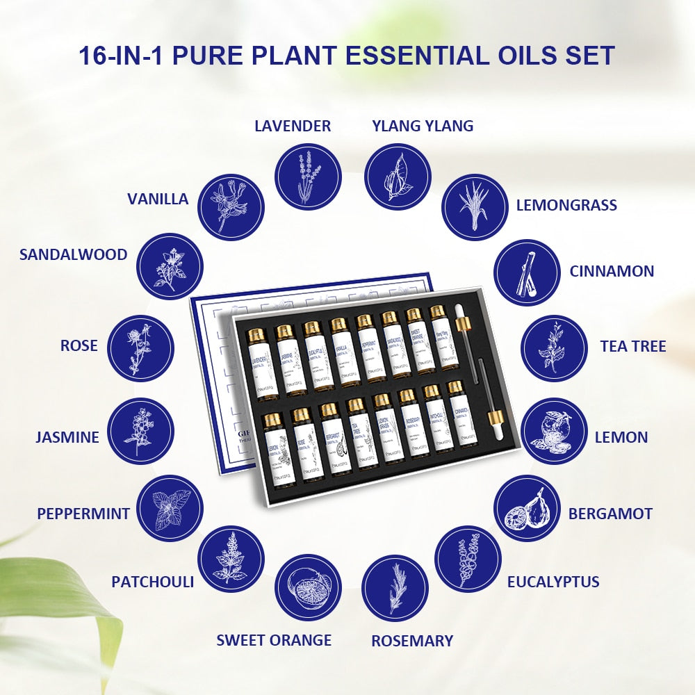 16 Bottle 10ML Essential Oils Set