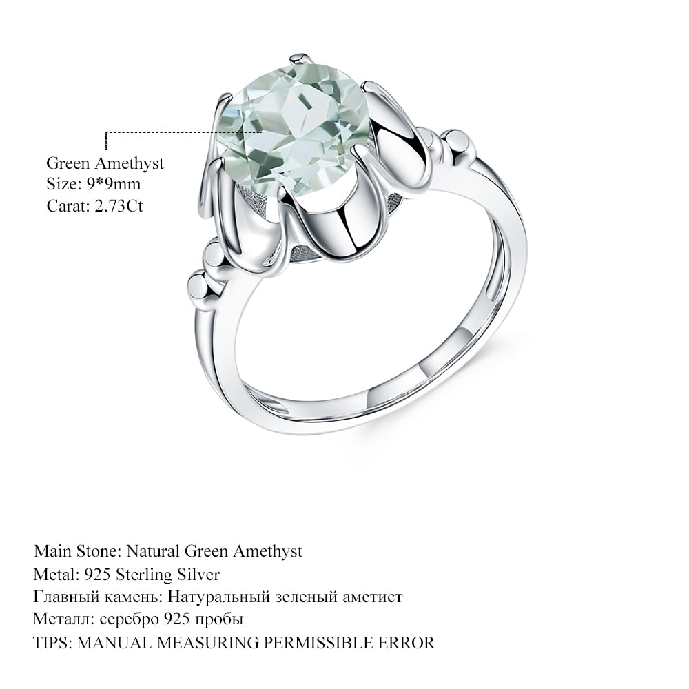BALLET 2.73Ct Natural Green Amethyst Engagement Ring For Women