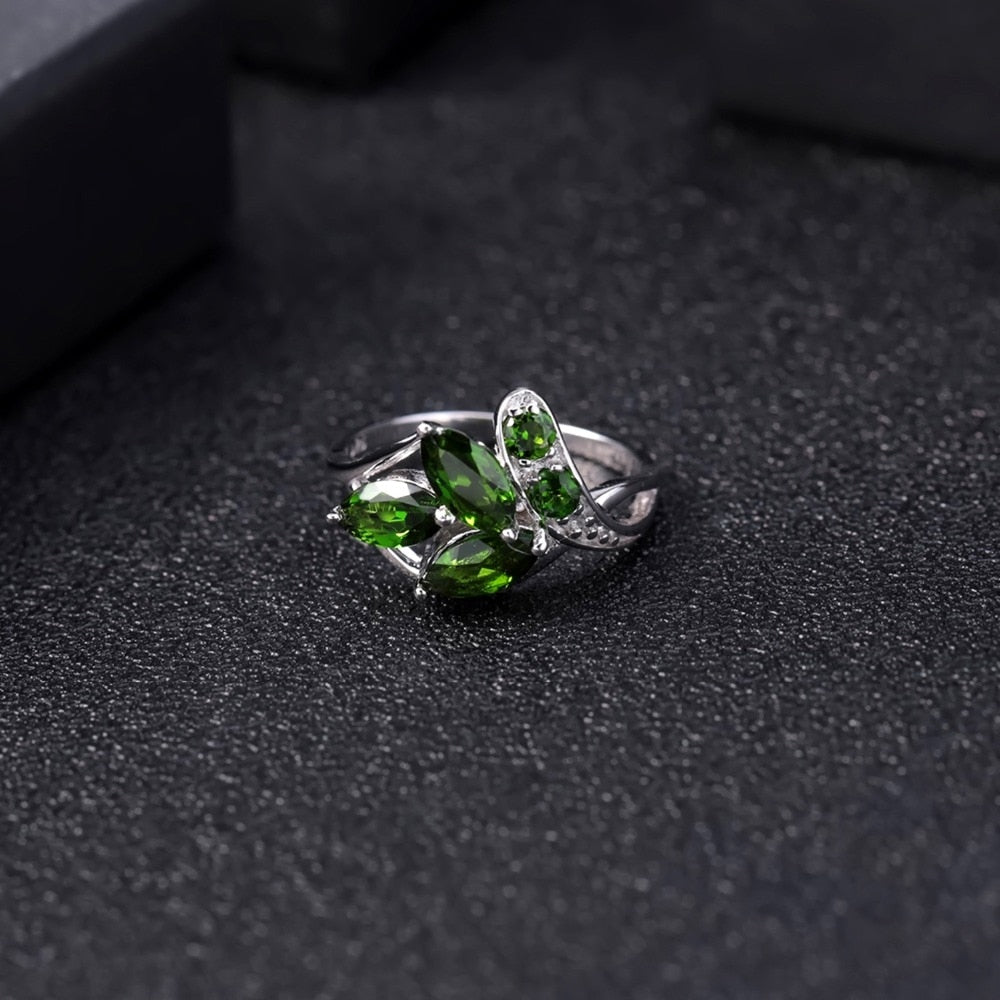 Natural Chrome Diopside Gemstone Ring 925 Sterling Silver