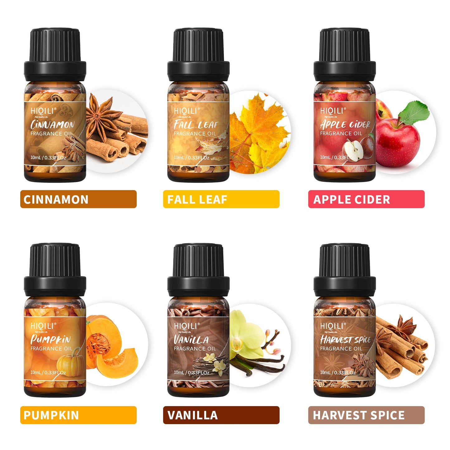 Spice Fragrance Oils,TOP 6 Gift Set, 100% Pure Perfume Oil