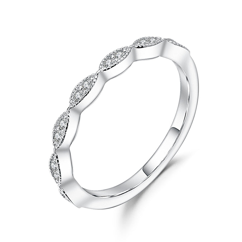 Art Deco Moissanite Ring EF color Sterling Silver