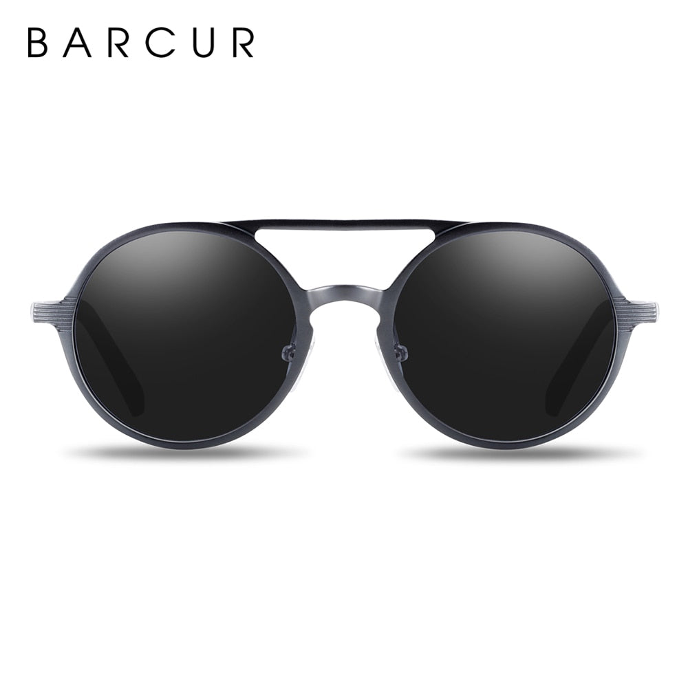 BARCUR Black Goggle Sunglasses Luxury Brand Glasses Retro Vintage