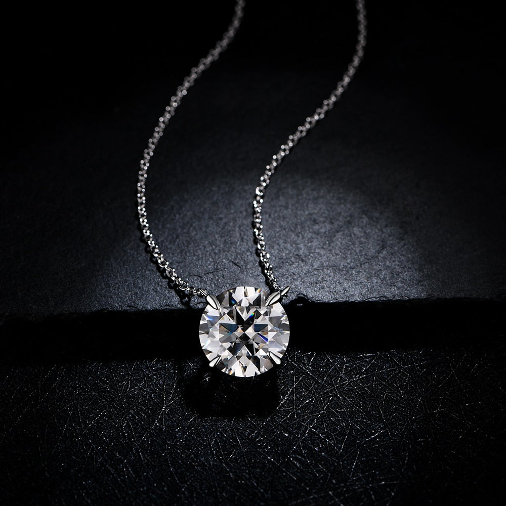 Moissanite Diamond 6.5mm Necklace For Woman Pendant 925 Silver